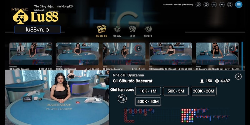 Casino Baccarat Live chơi là mê tại Lu88